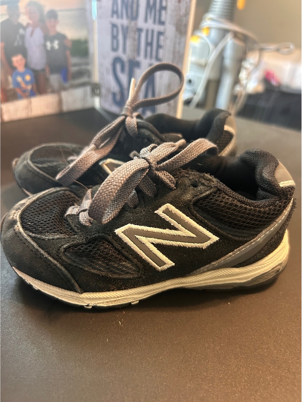 New Balance Kids' Black and Gray Athletic Sneakers Size 6.5